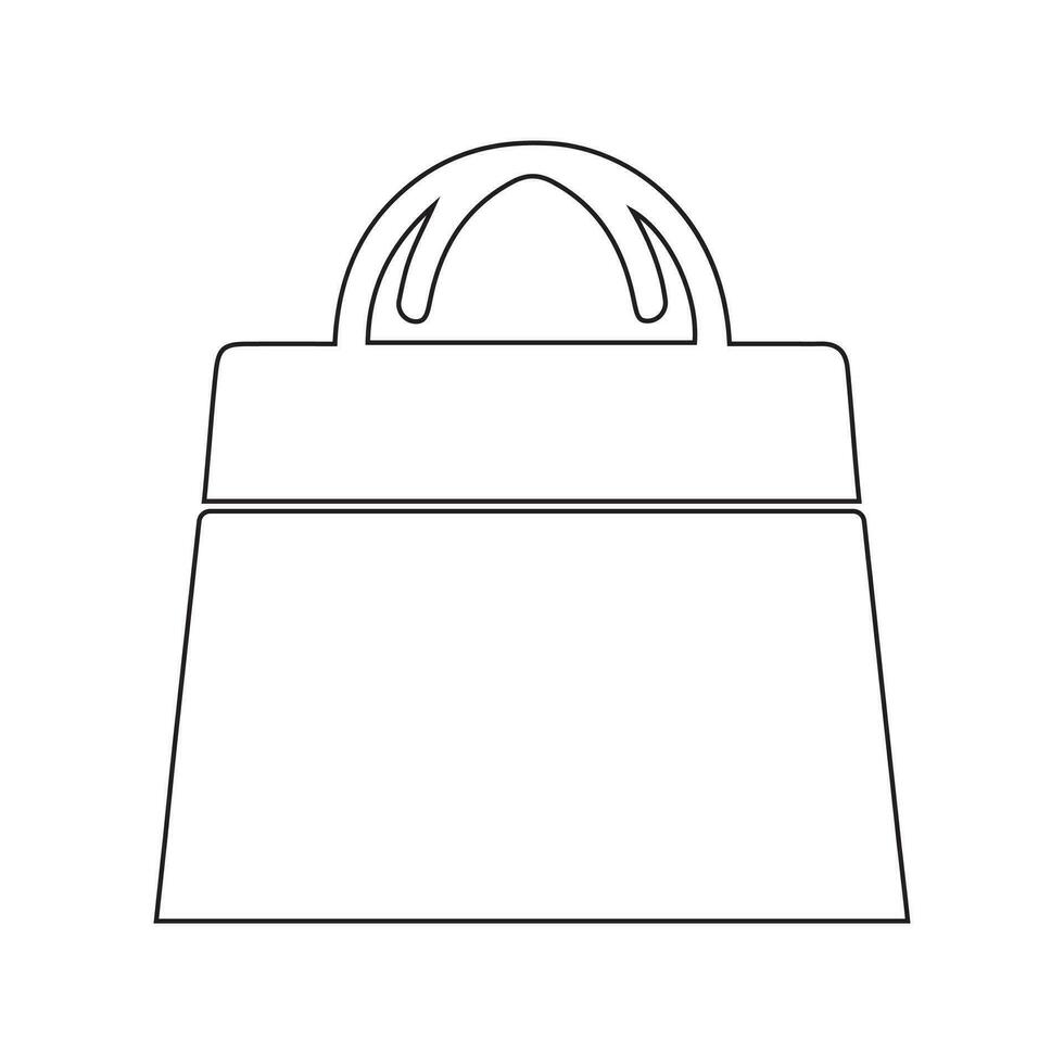 shopping Borsa schema icona. carta Borsa semplice linea vettore icona. simbolo, logo illustrazione. pixel Perfetto vettore grafica