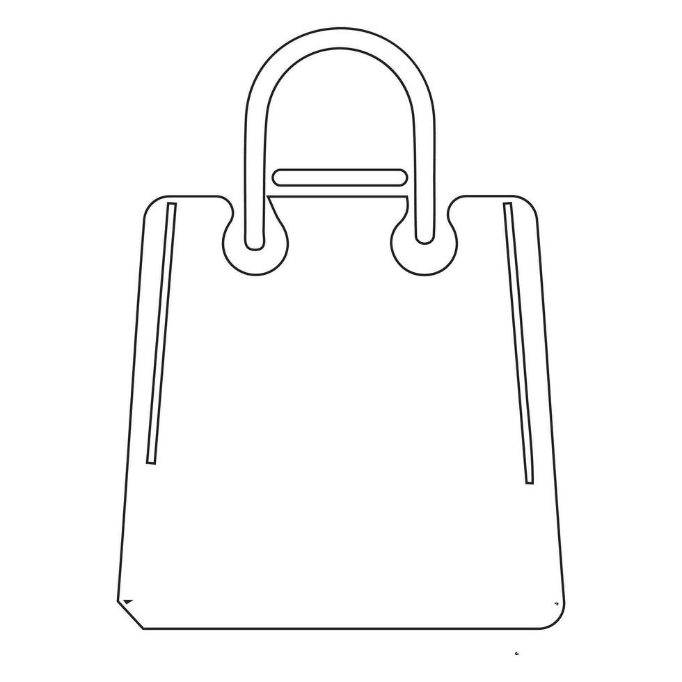 shopping Borsa schema icona. carta Borsa semplice linea vettore icona. simbolo, logo illustrazione. pixel Perfetto vettore grafica