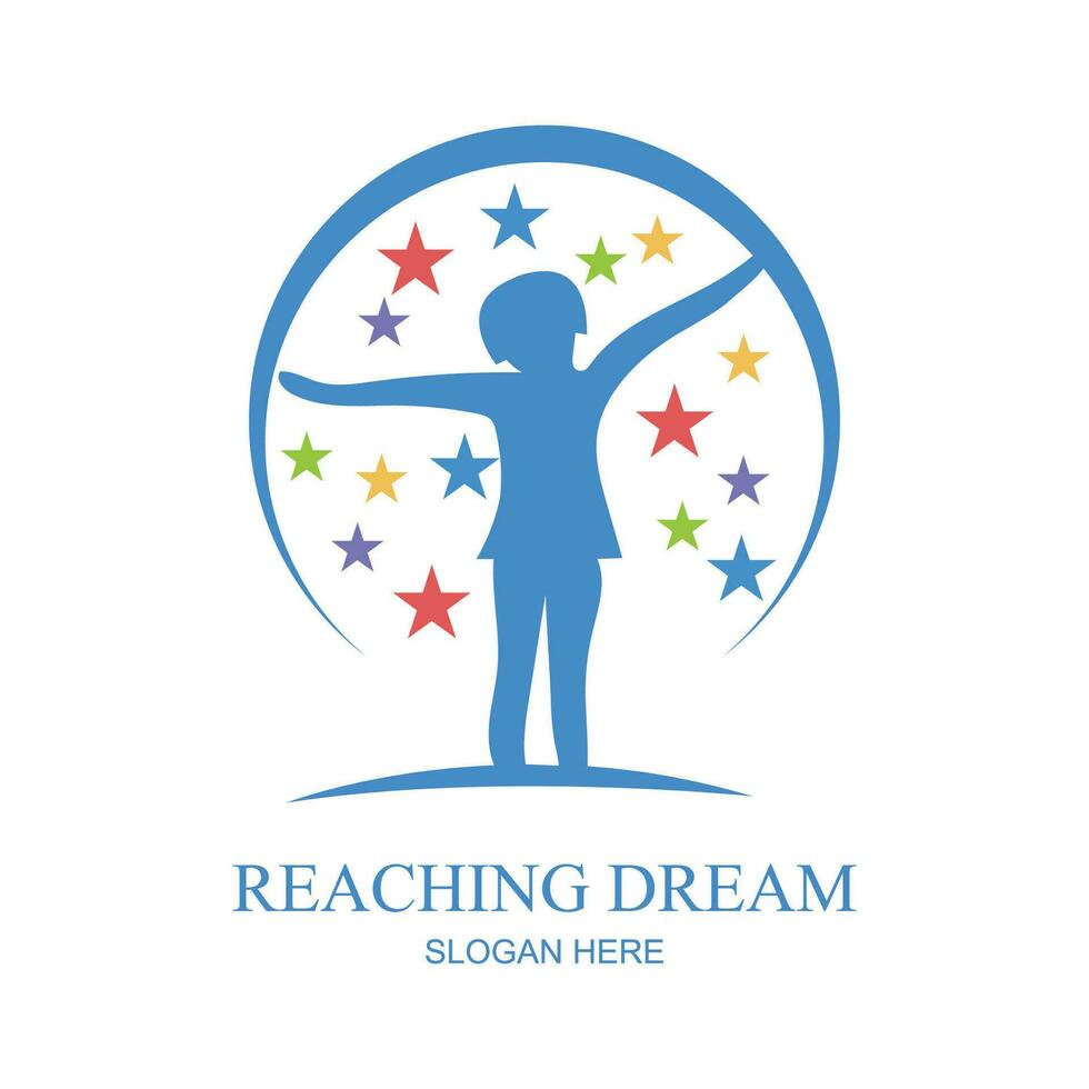 bambini sognare logo con semplice stile, bambini icona illustrazione vettore
