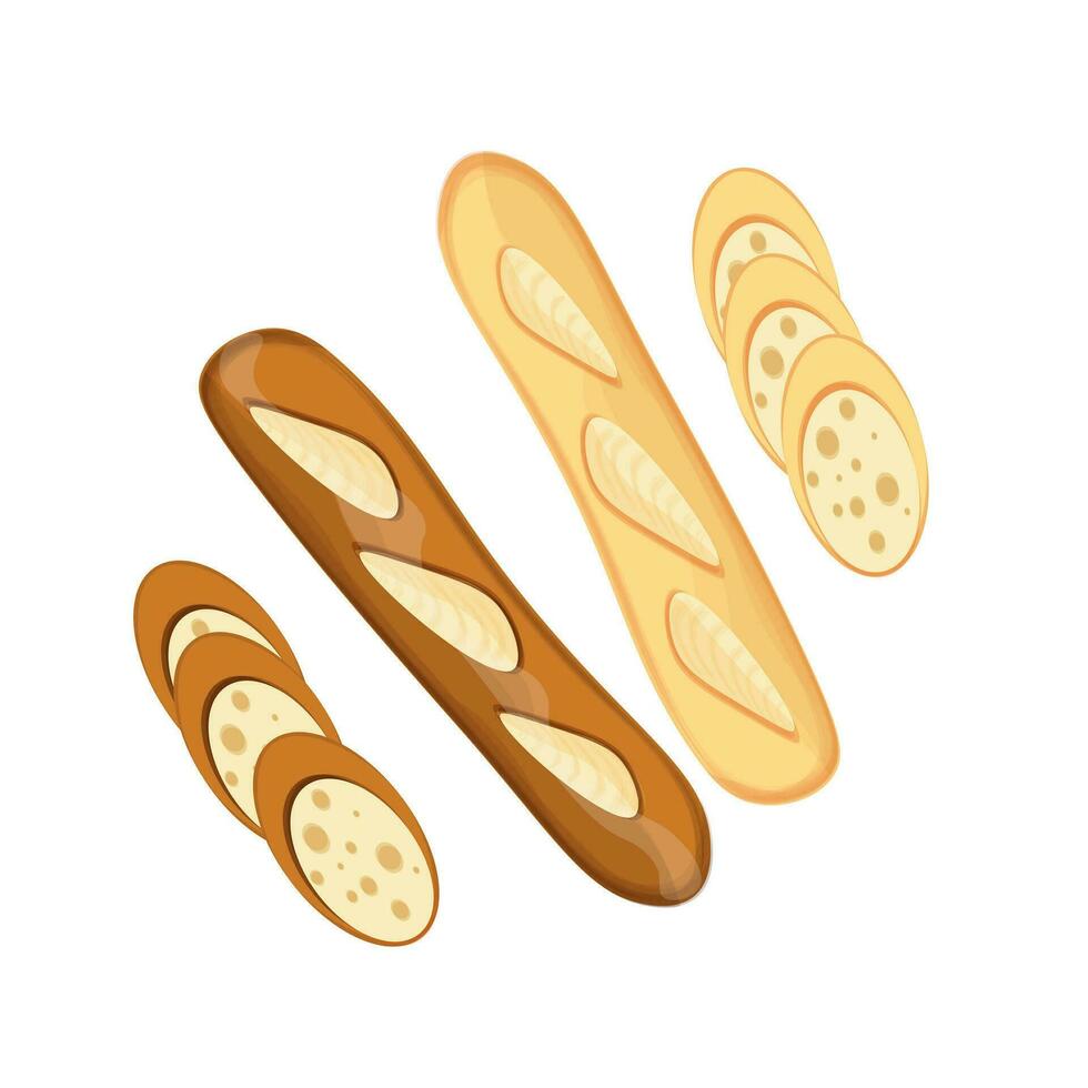 fresco francese baguette vettore illustrazione logo