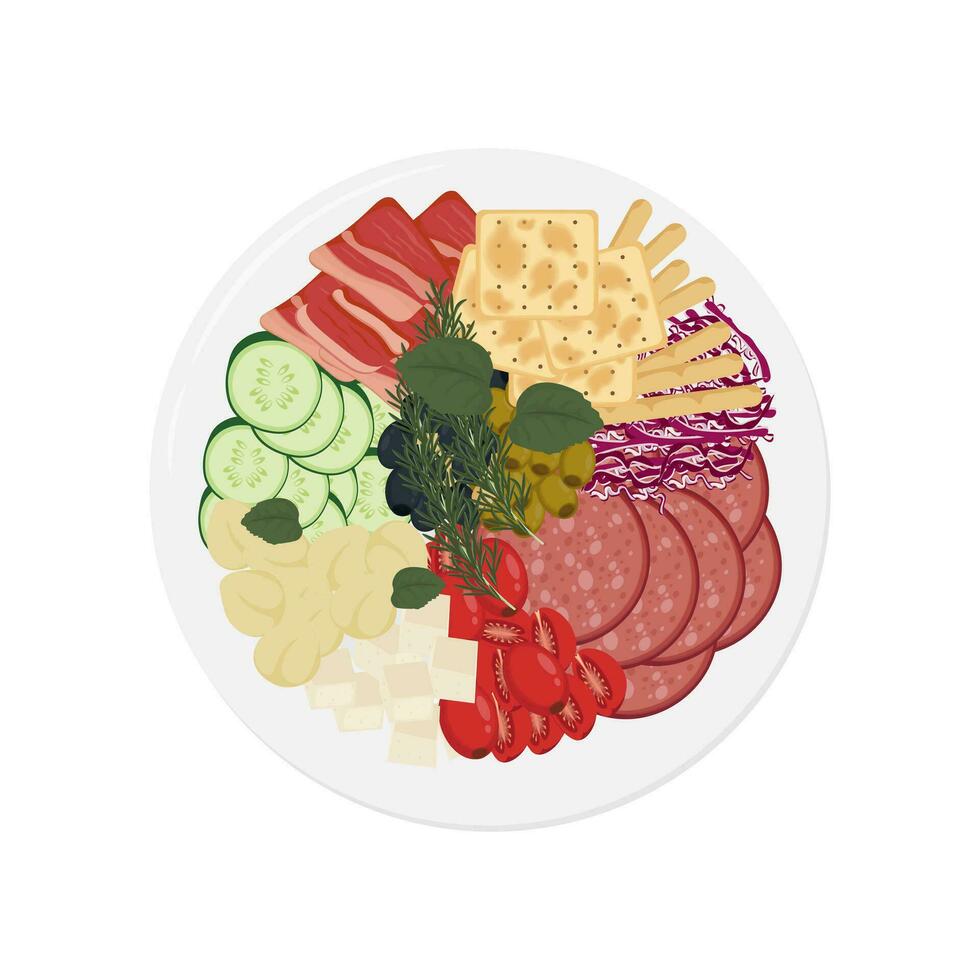 antipasti antipasto aperitivo vettore illustrazione logo