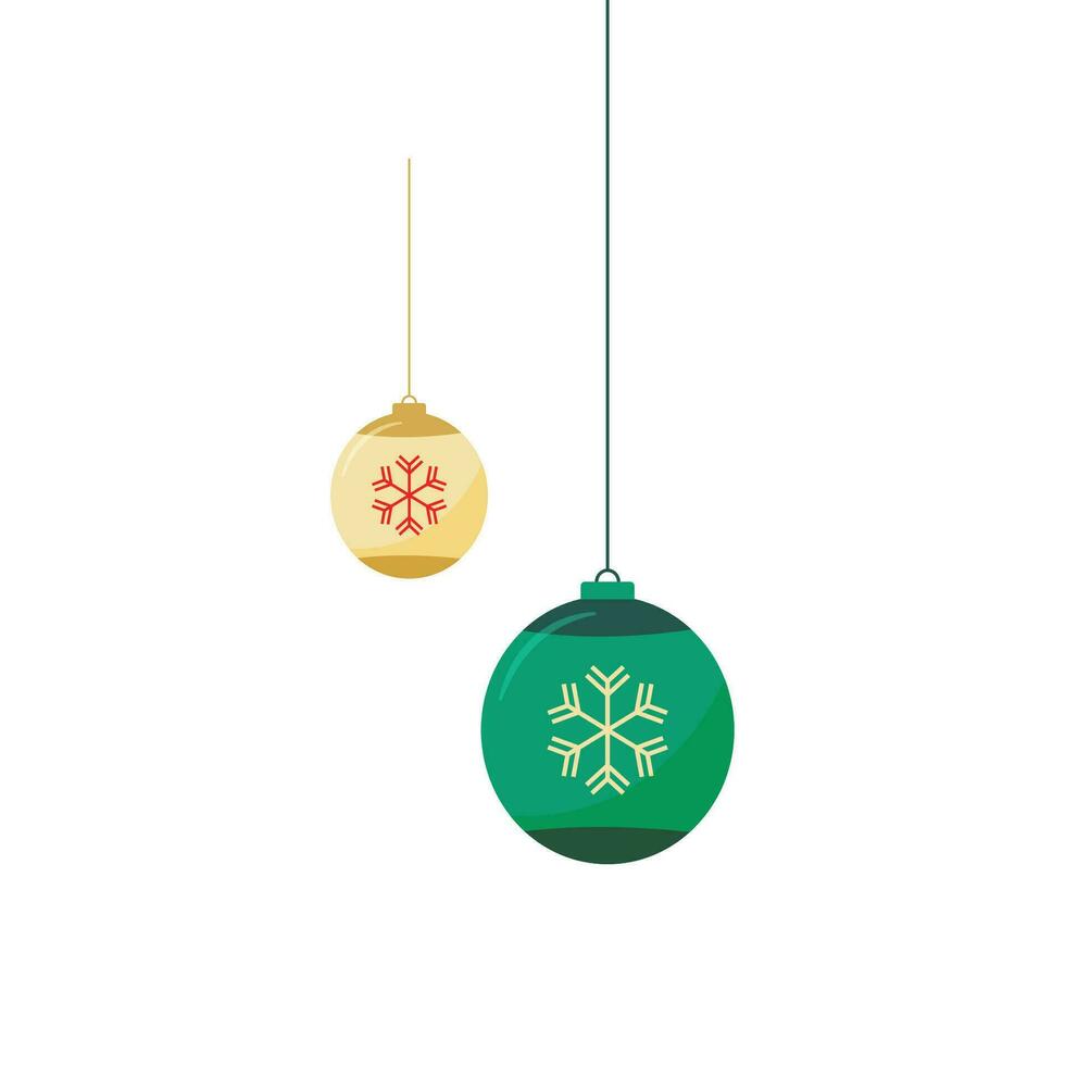 vettore mano disegnato piatto Natale palla ornamenti collezione