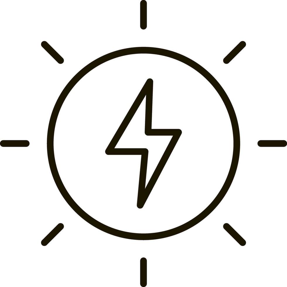 sole energia generico linea icona simbolo illustrazione vettore