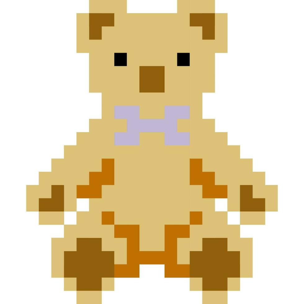 orso cartone animato icona nel pixel stile vettore