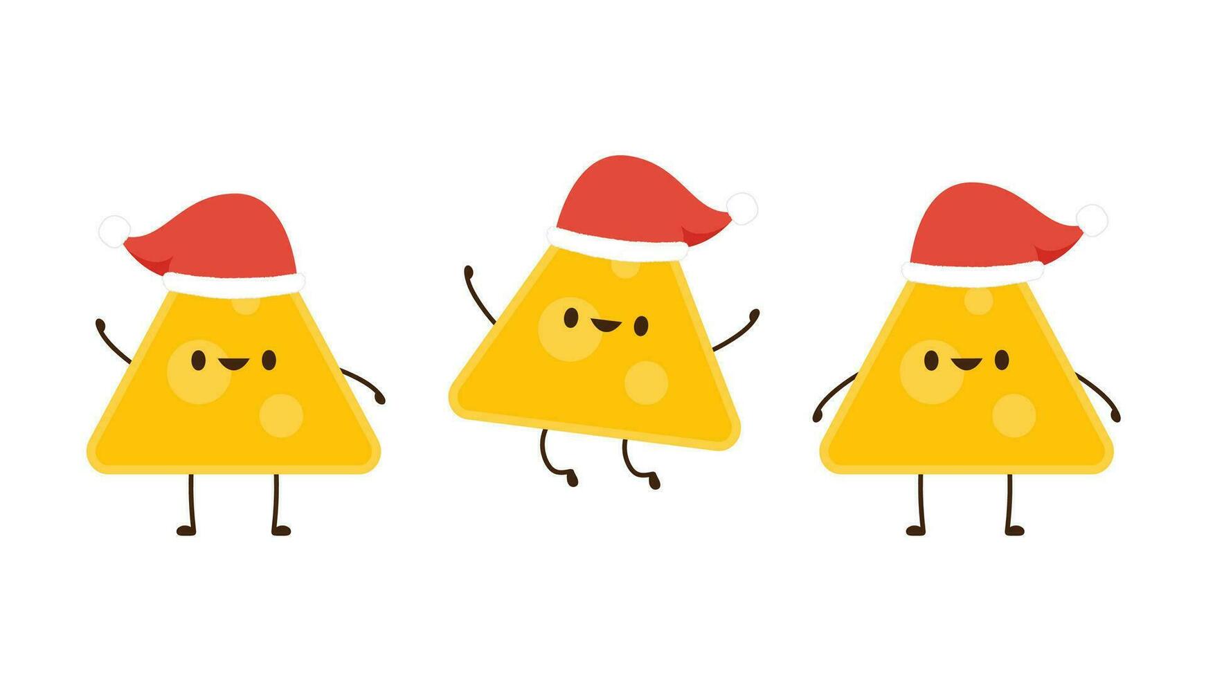 nacho personaggio design. nachos su bianca sfondo. Santa cappello vettore. vettore