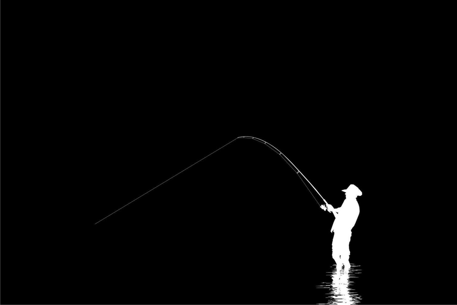 pescatore uomo silhouette, per arte illustrazione, pittogramma, sito web, logo genere o grafico design elemento. vettore illustrazione