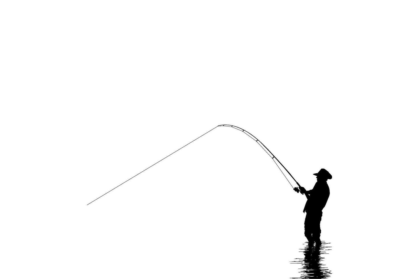 pescatore uomo silhouette, per arte illustrazione, pittogramma, sito web, logo genere o grafico design elemento. vettore illustrazione