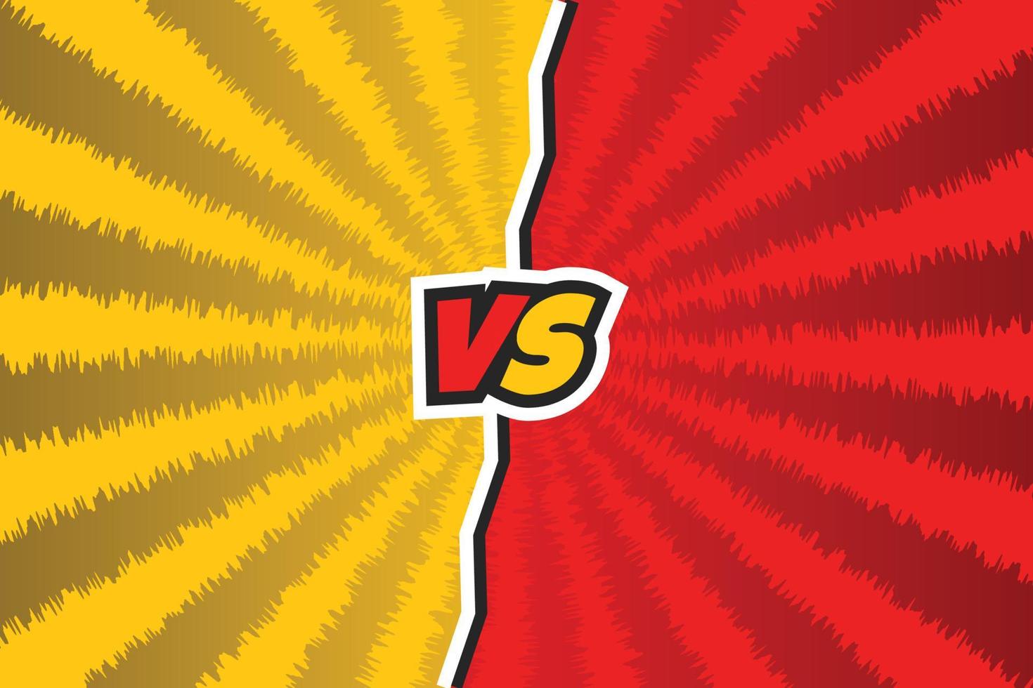 sfondo dello schermo contro vs battaglia rosso e giallo in stile fumetto vettore
