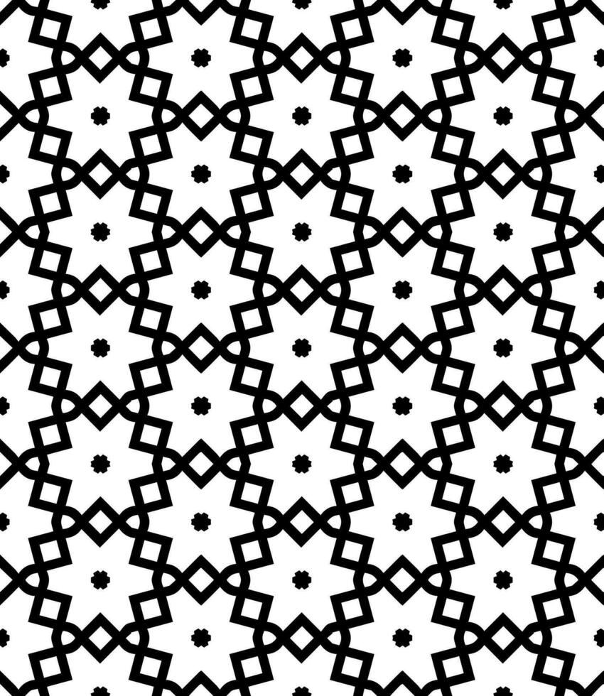 nero e bianca senza soluzione di continuità astratto modello. sfondo e sfondo. in scala di grigi ornamentale design. vettore