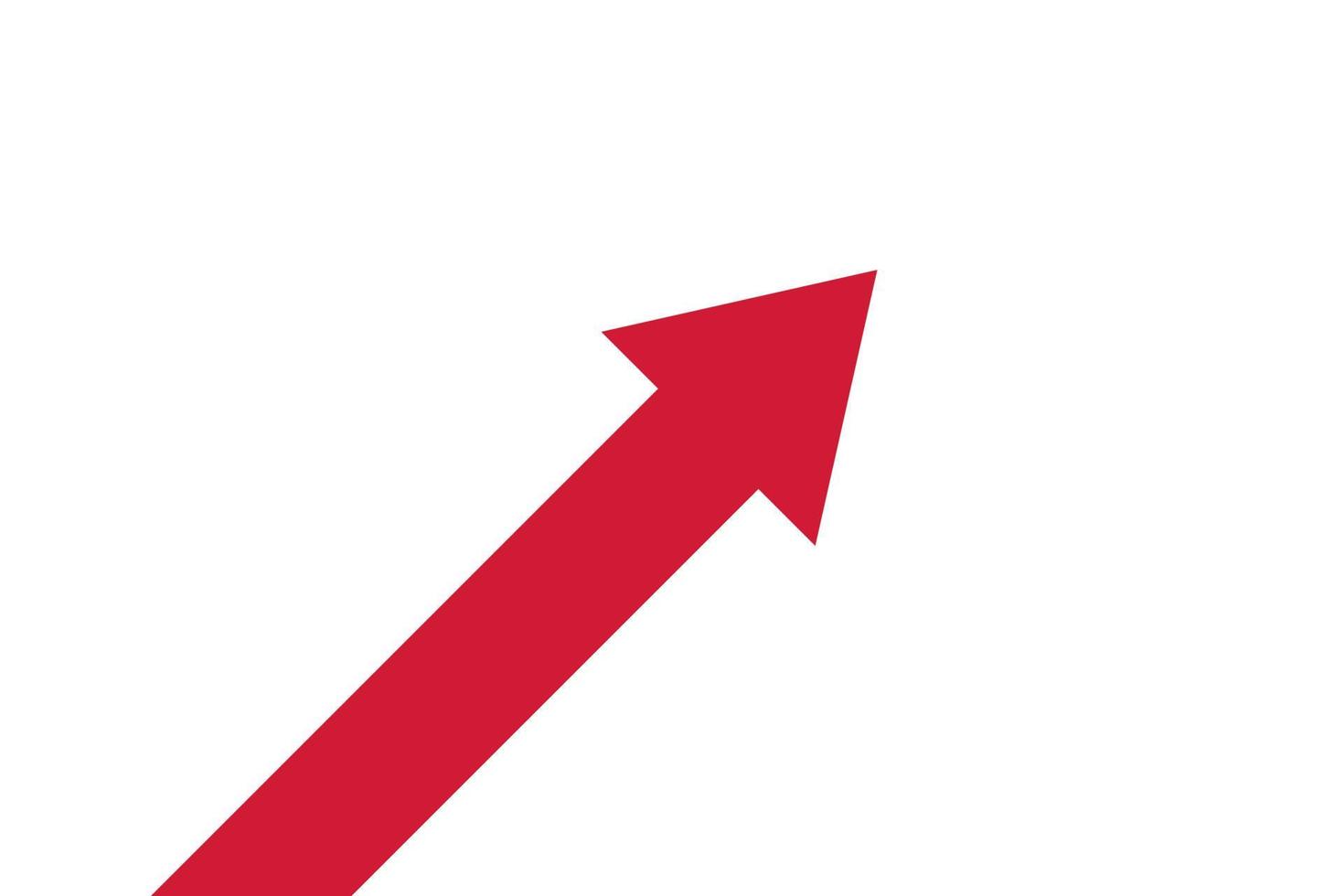 freccia rossa rivolta verso l'alto. illustrazione di concetto di affari. vettore