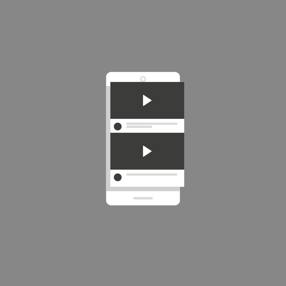 icona del video dello smartphone. illustrazione vettoriale in design piatto