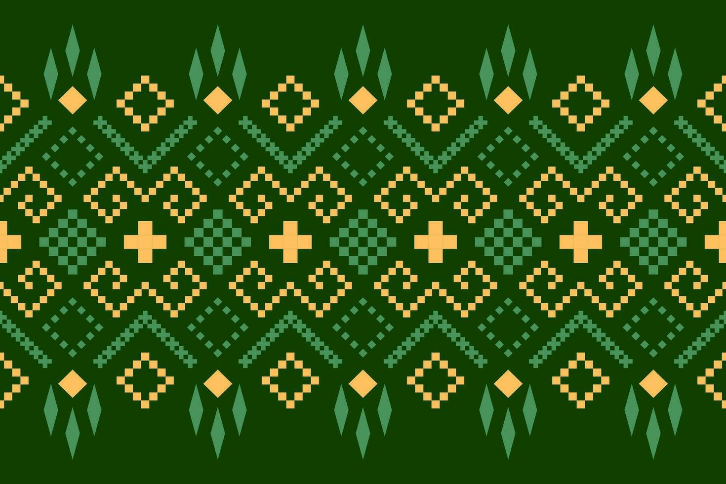 verde attraversare punto colorato geometrico tradizionale etnico modello ikat senza soluzione di continuità modello confine astratto design per tessuto Stampa stoffa vestito tappeto le tende e sarong azteco africano indiano indonesiano vettore