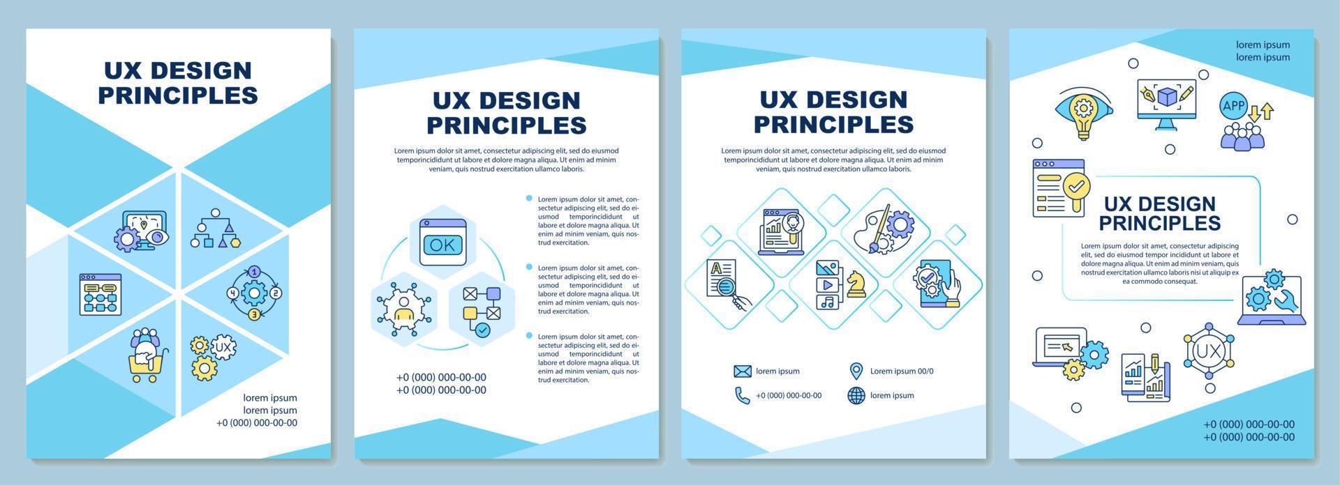 modello di brochure dei principi di progettazione ux vettore