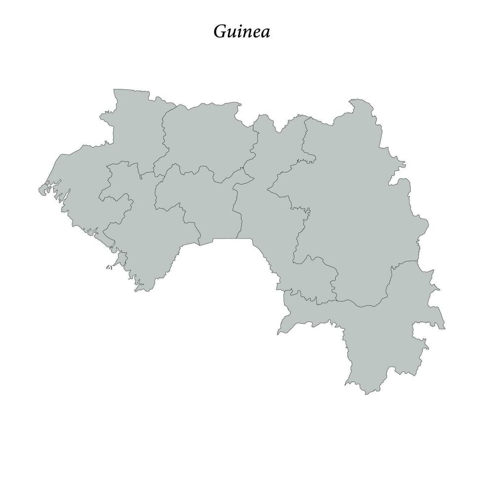 semplice piatto carta geografica di Guinea con frontiere vettore