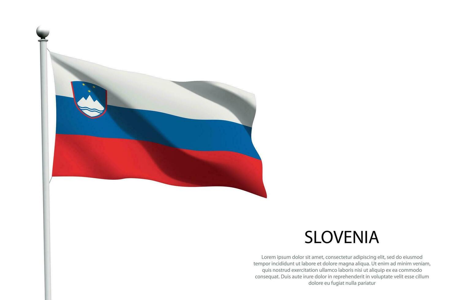 nazionale bandiera slovenia agitando su bianca sfondo vettore