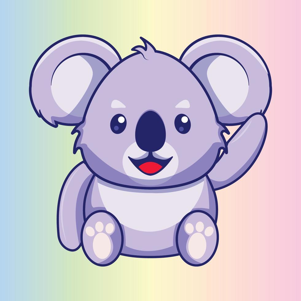 cartone animato carino koala che ondeggia vettore
