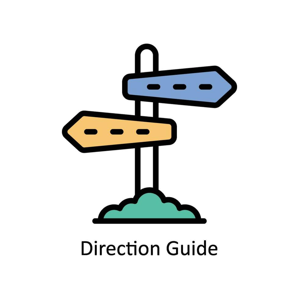 direzione guida vettore pieno schema icona design illustrazione. attività commerciale e gestione simbolo su bianca sfondo eps 10 file