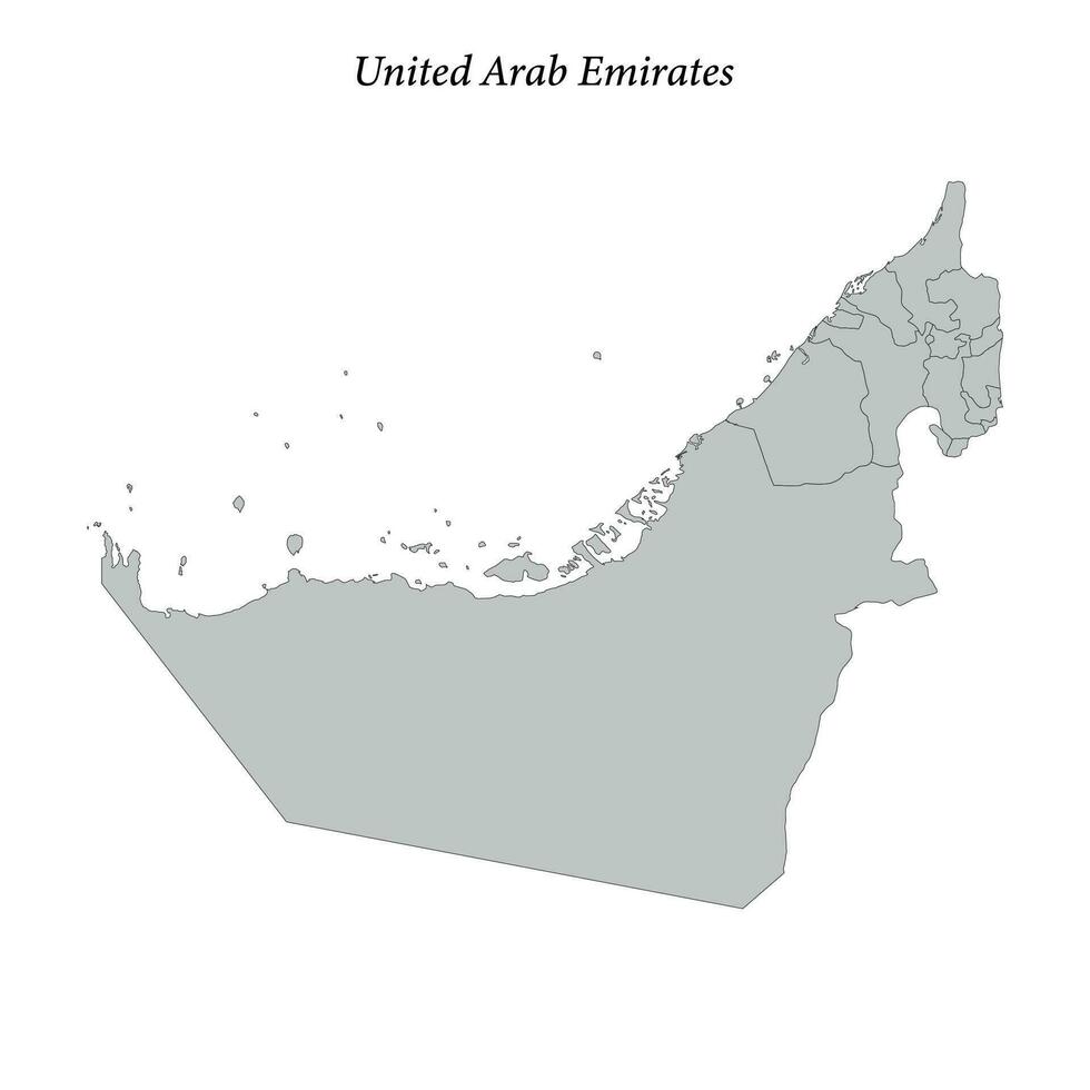 semplice piatto carta geografica di unito arabo Emirates con frontiere vettore