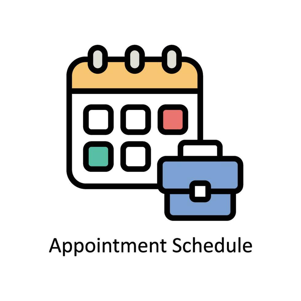 appuntamento programma vettore pieno schema icona design illustrazione. attività commerciale e gestione simbolo su bianca sfondo eps 10 file