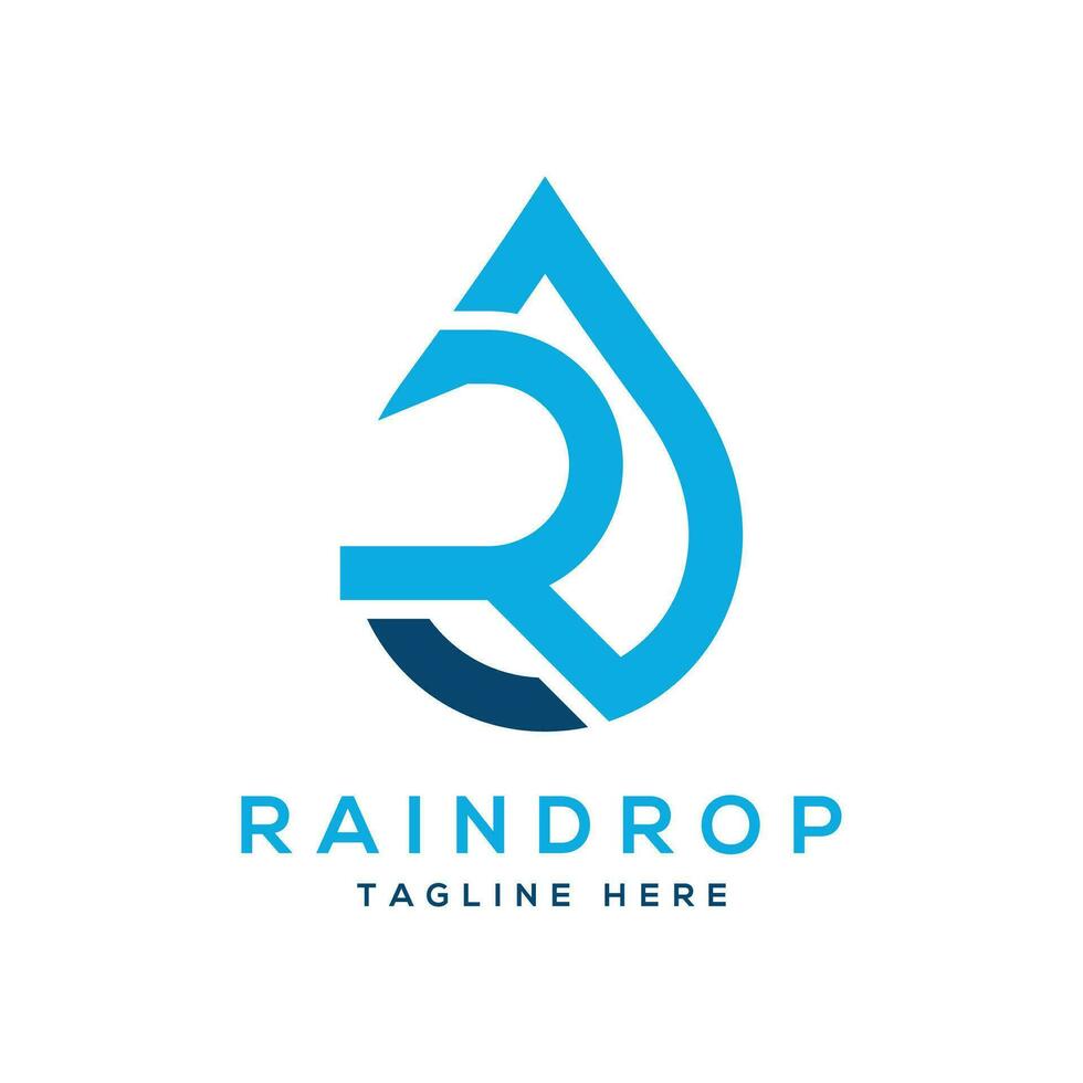 goccia di pioggia logo design acqua far cadere forma concetto moderno e semplice vettore