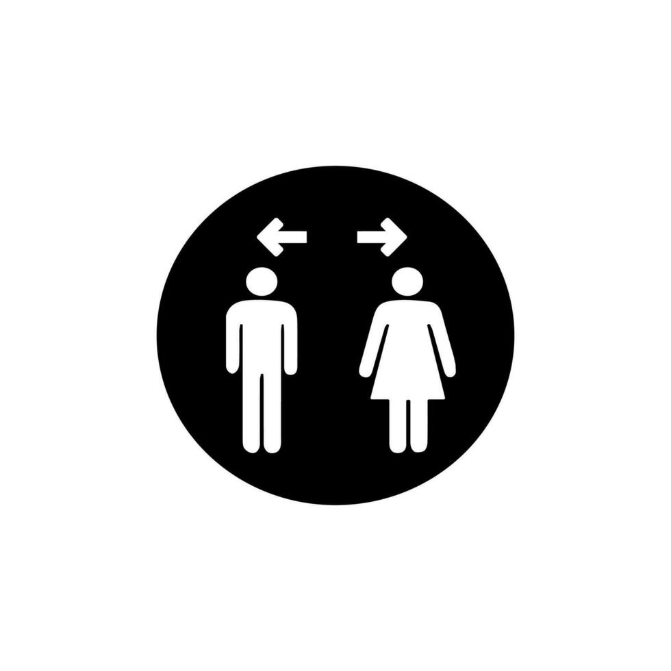 bagno glifo icona. gabinetto icone, uomo e donna simbolo, gabinetto segni, gabinetto cartello, vettore illustrazione icone. nero e bianca icona.