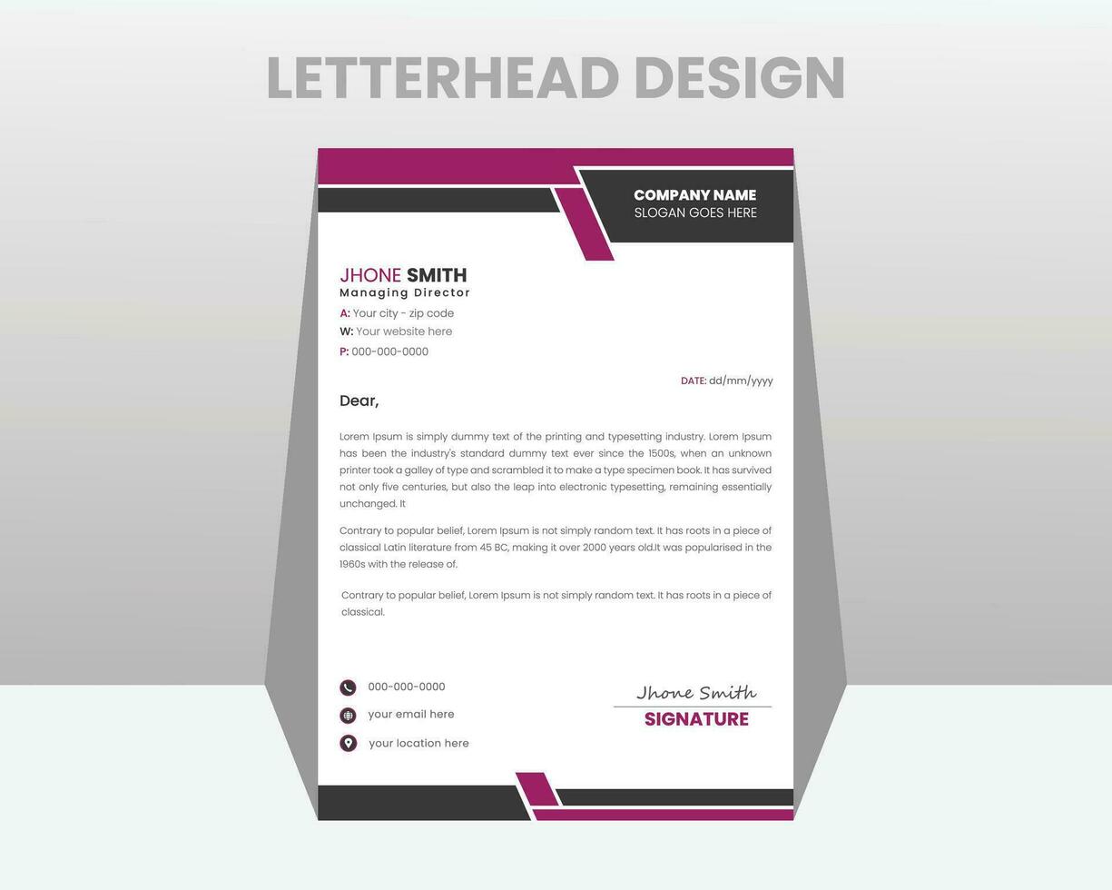 aziendale moderno carta intestata design modello. carta intestata, lettera testa, attività commerciale carta intestata design. professionista vettore