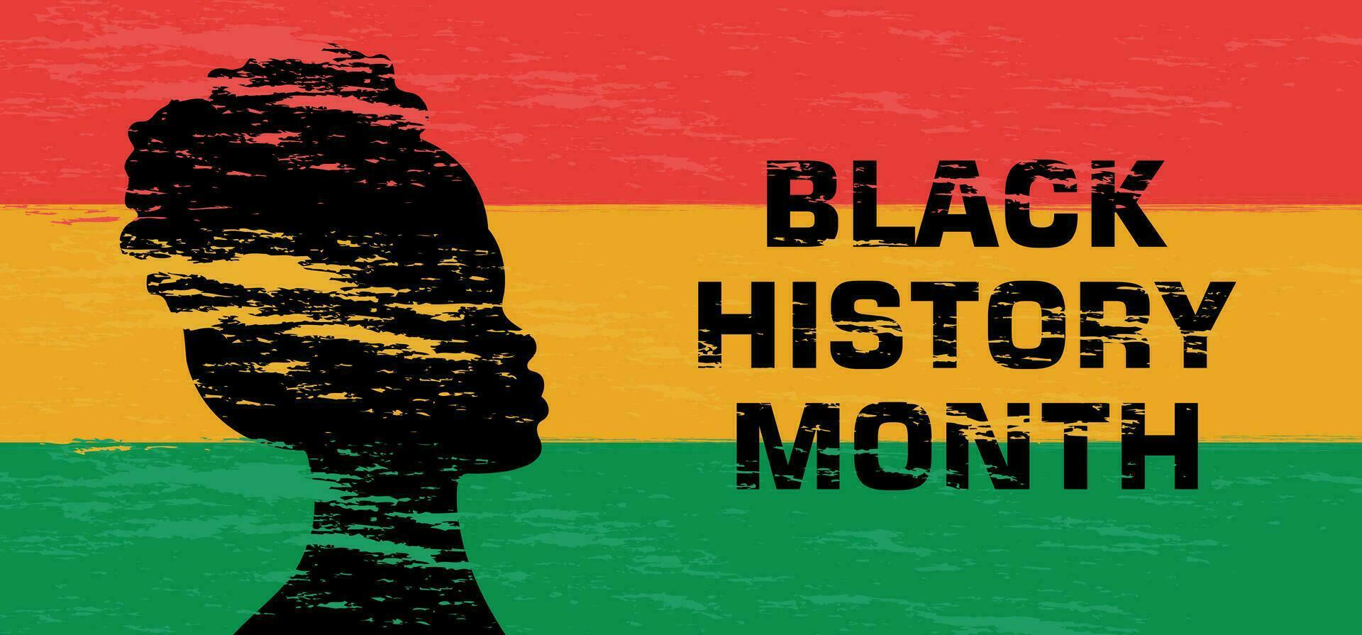 africano Gli americani nero storia mese celebrare. modello per sfondo, striscione, carta, manifesto. africano americano storia. nero storia mese grunge striscione. vettore