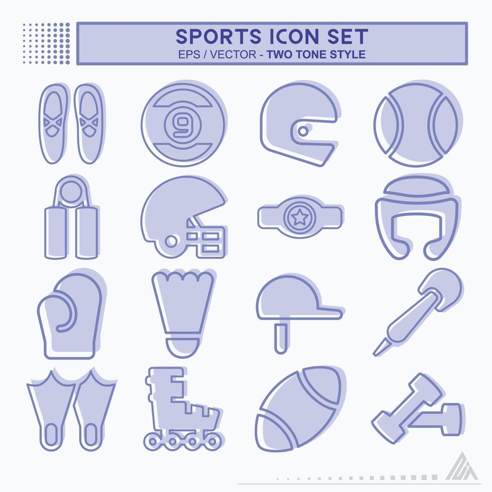 set icona sport - stile bicolore vettore