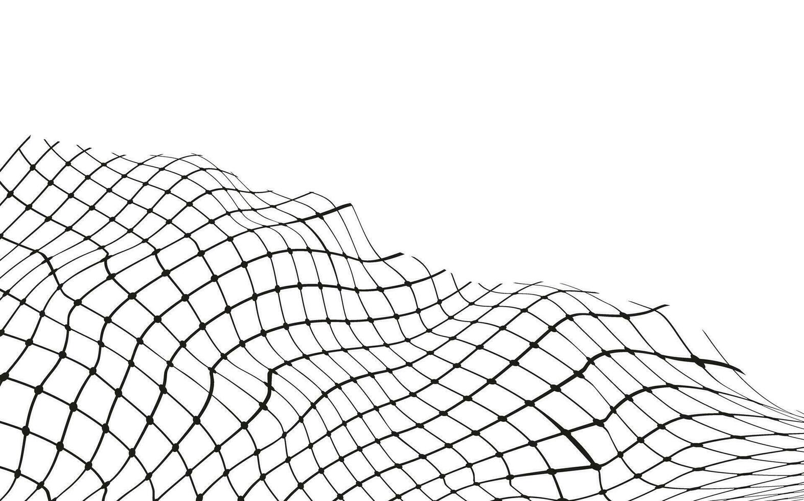 illustrazione di un' nero pesca o calcio net.a scacchi ondulato sfondo nel scarabocchio stile. vettore