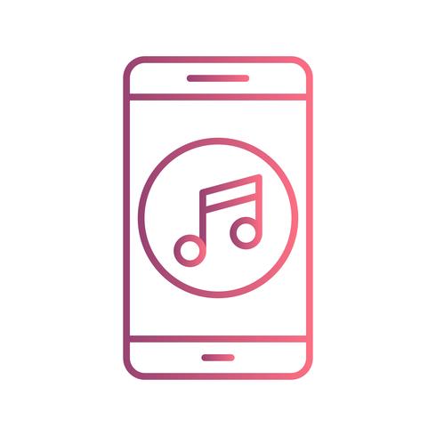 Icona di vettore di applicazione mobile di musica