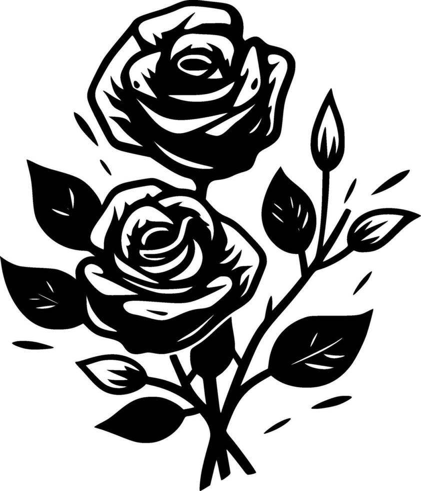 Rose, minimalista e semplice silhouette - vettore illustrazione