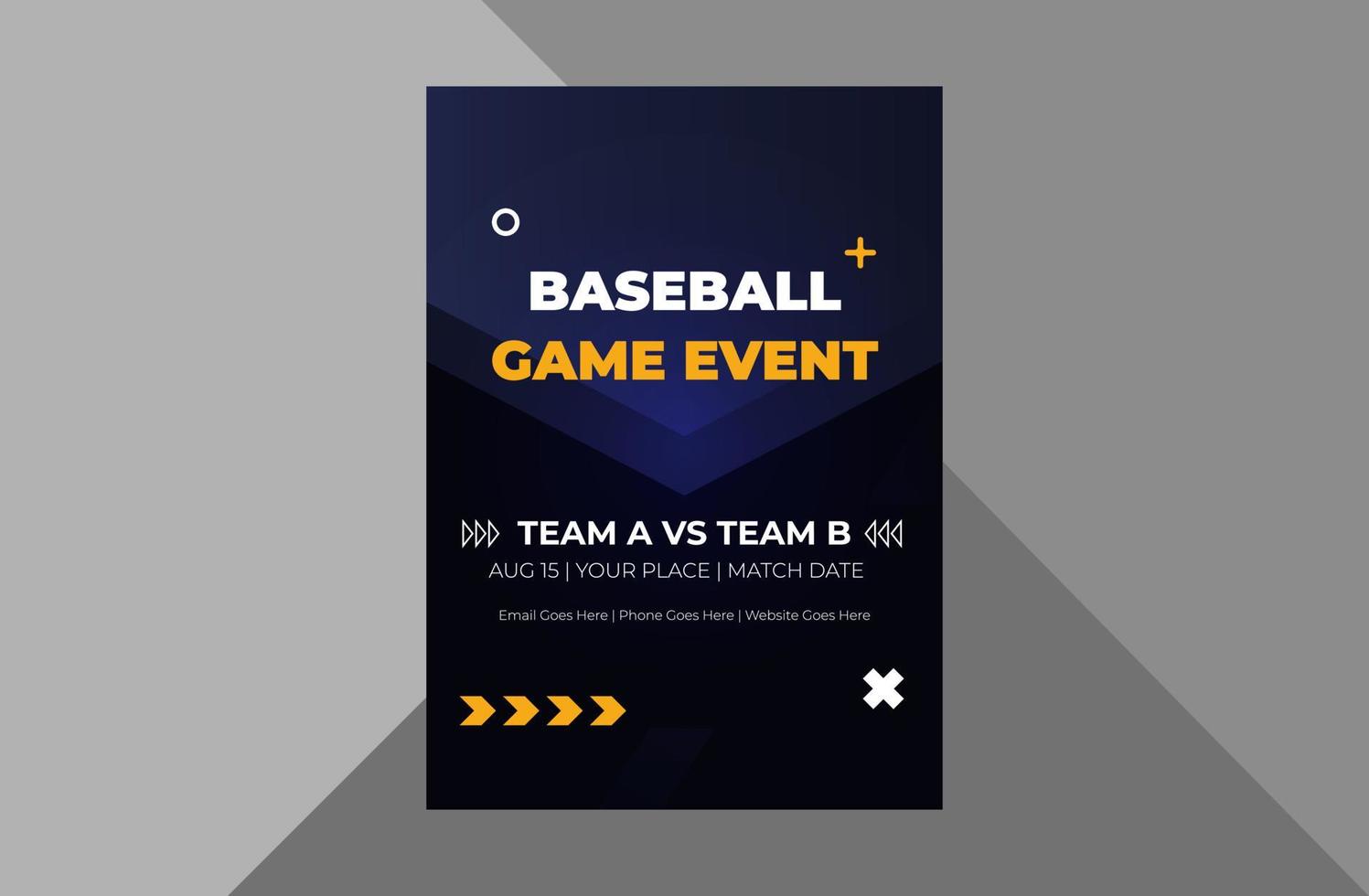 modello di progettazione volantino torneo di baseball. progettazione di volantini per la promozione di eventi sportivi di baseball. modello a4, design brochure, copertina, volantino, poster, pronto per la stampa vettore