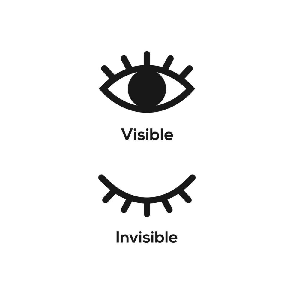 vedere e non vedere occhio icona impostare. nascosto e Visualizza occhio icona vettore. visibile invisibile icona simbolo collezione vettore