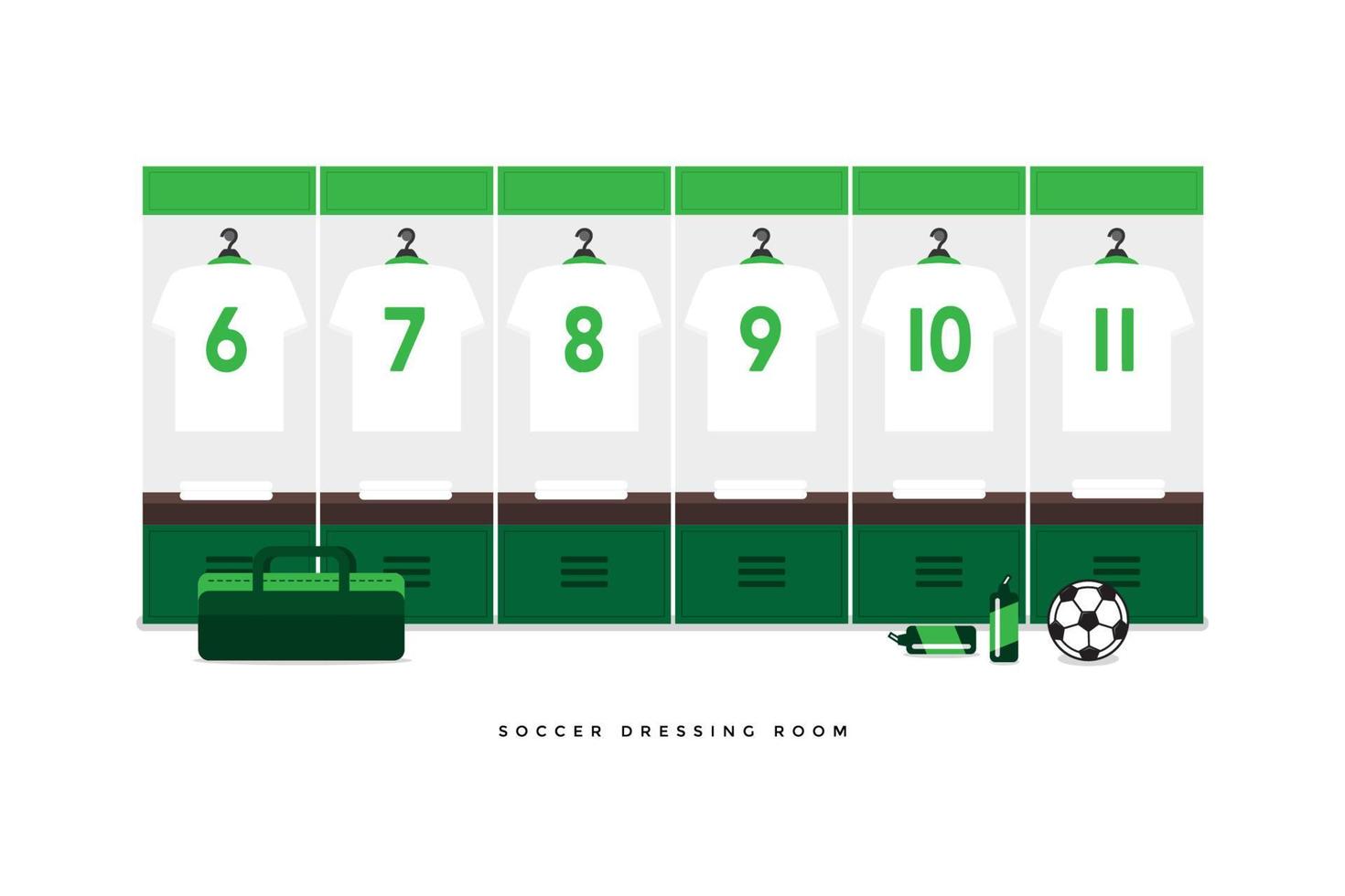 spogliatoio della squadra di calcio o di calcio dell'arabia saudita. vettore