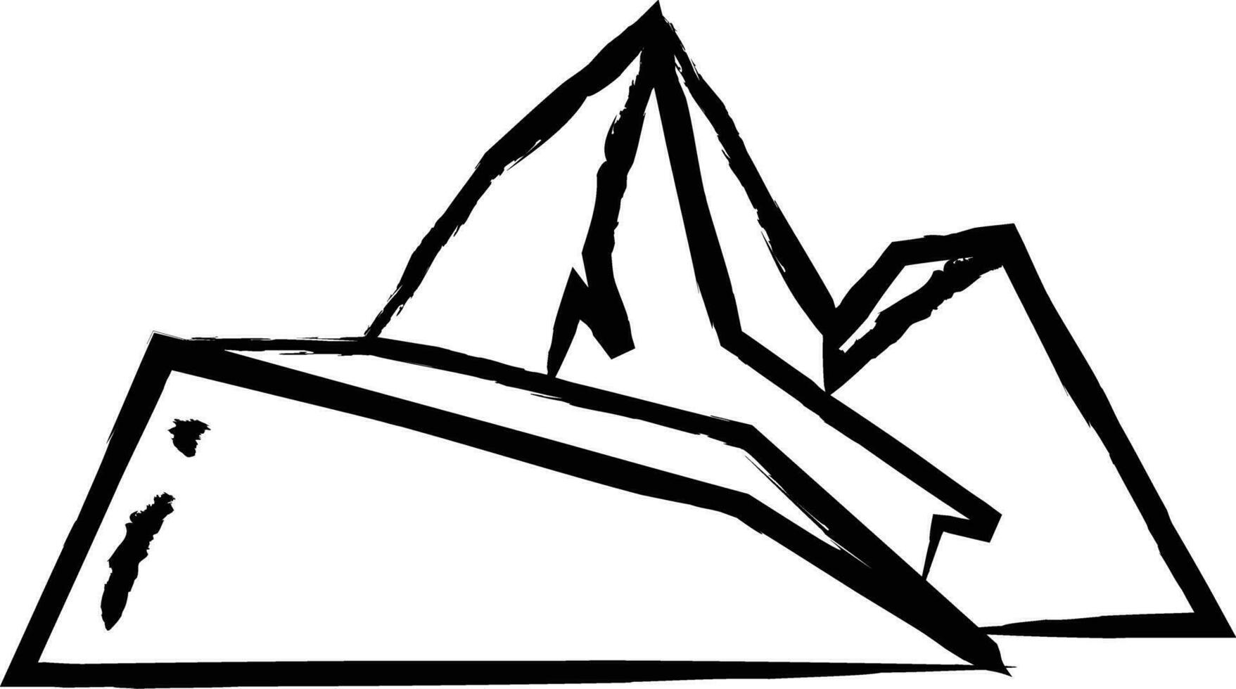 buio montagna mano disegnato vettore illustrazione