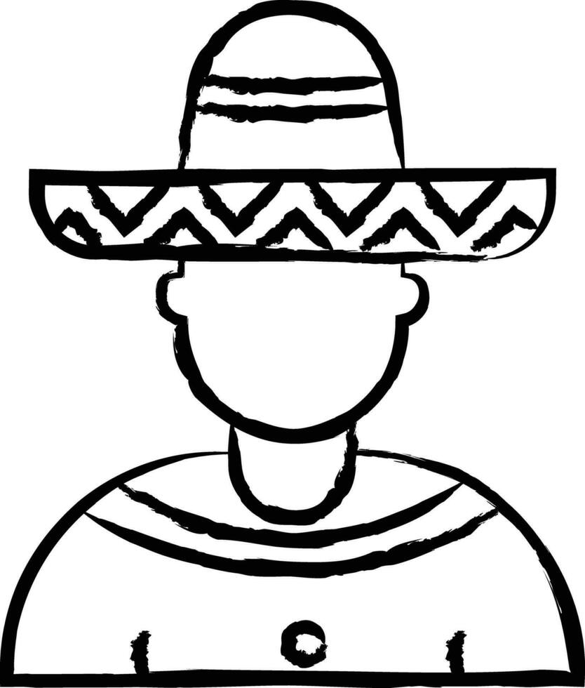 messicano ragazzo mano disegnato vettore illustrazione
