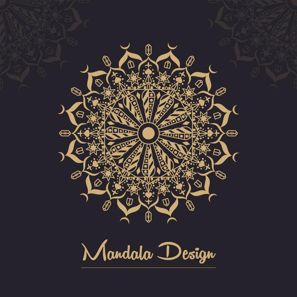 sfondo mandala di lusso con motivo arabesco dorato in stile orientale islamico arabo. mandala decorativo in stile ramadan. vettore