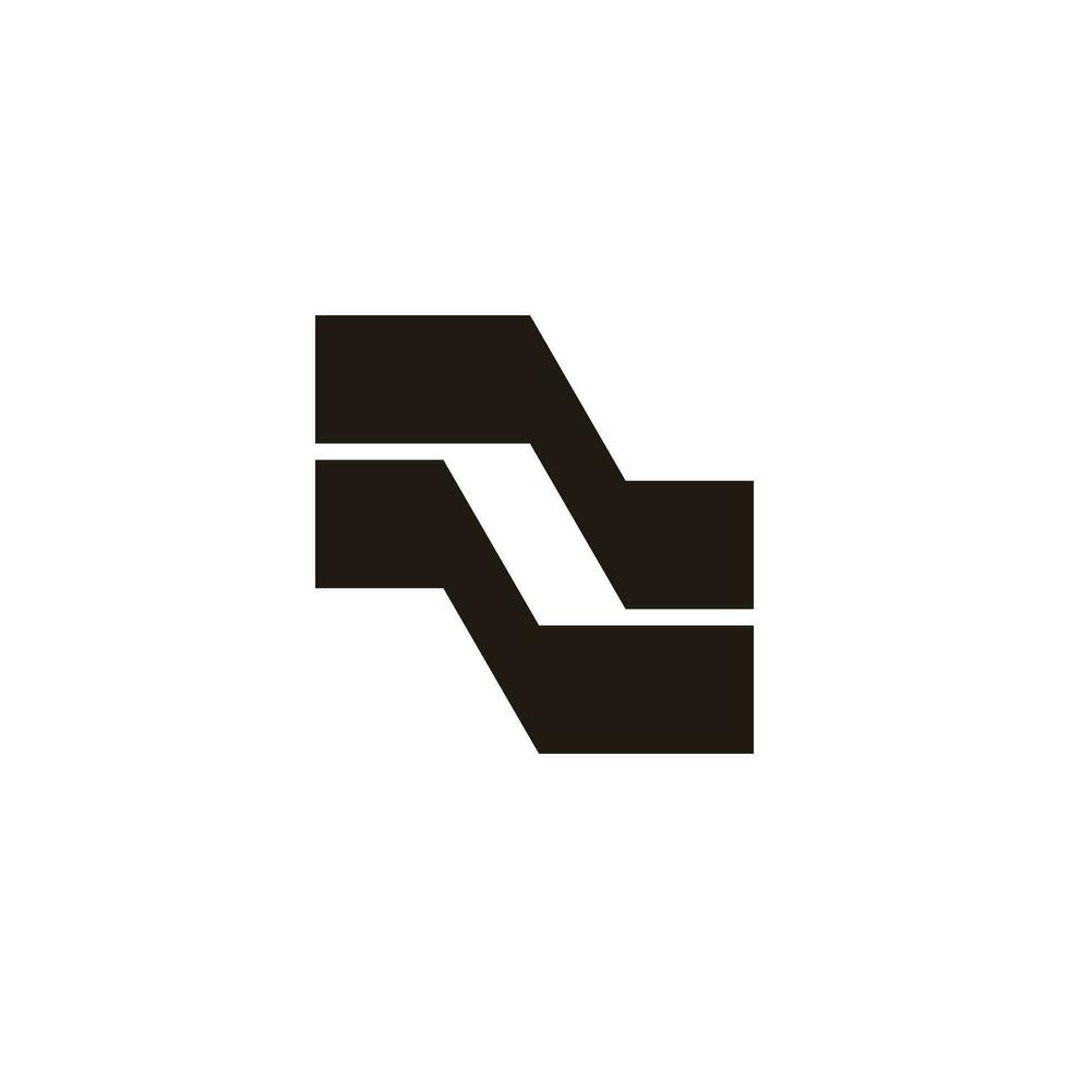 lettera nl semplice connesso geometrico logo vettore