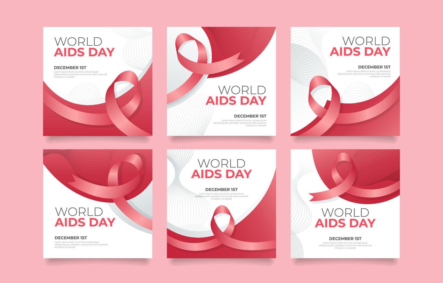 post sui social media della giornata mondiale dell'AIDS vettore