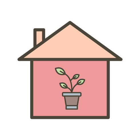 Icona di vettore di casa pianta