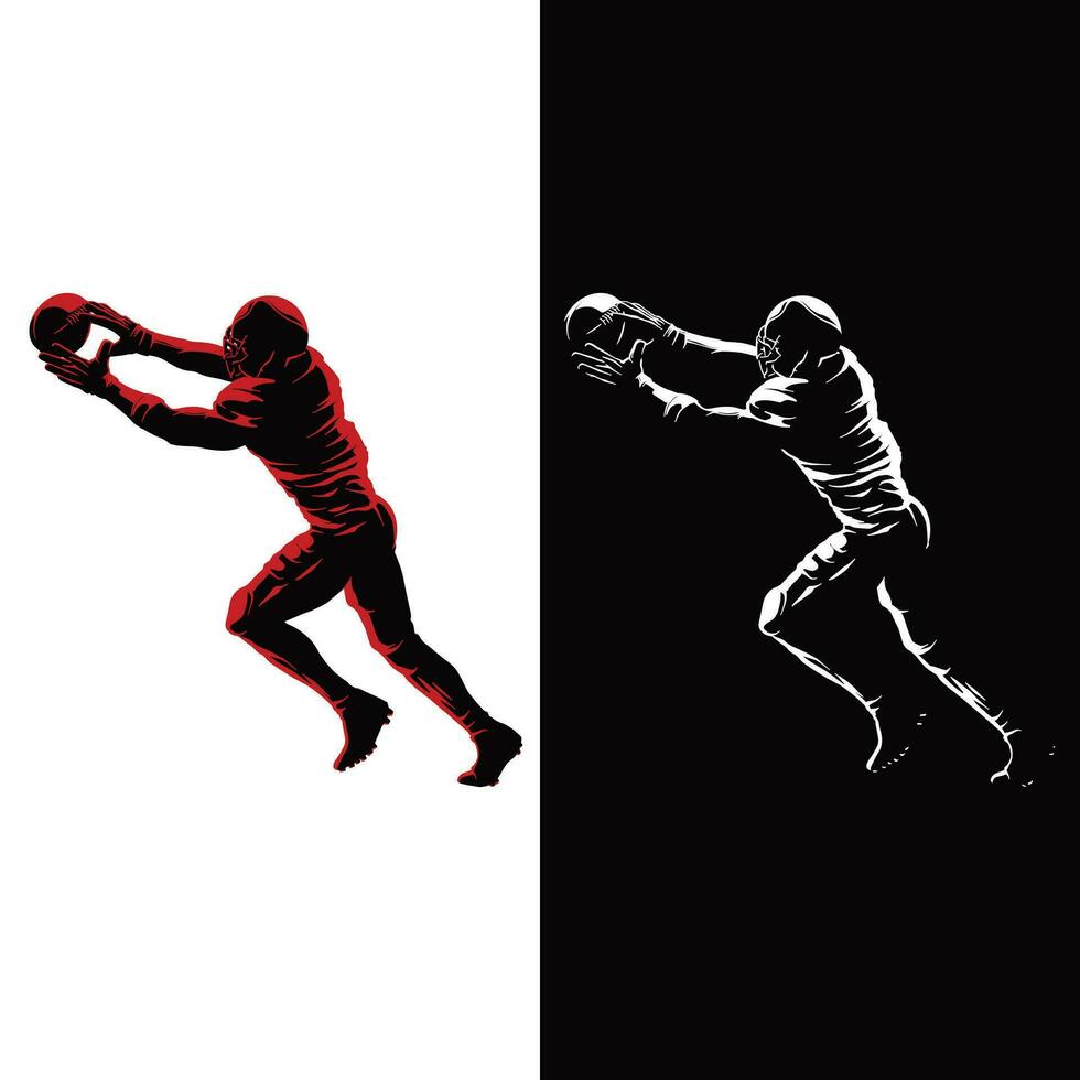 silhouette logo di Rugby giocatore giocando il gioco vettore