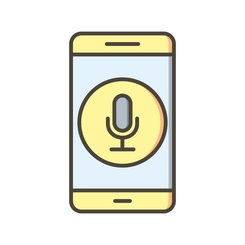 Icona di vettore di applicazione mobile del microfono