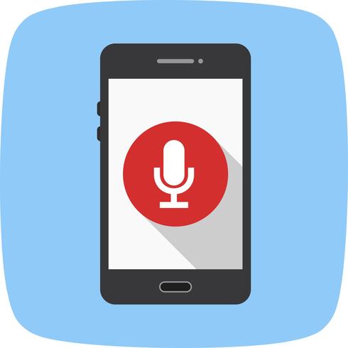 Icona di vettore di applicazione mobile del microfono