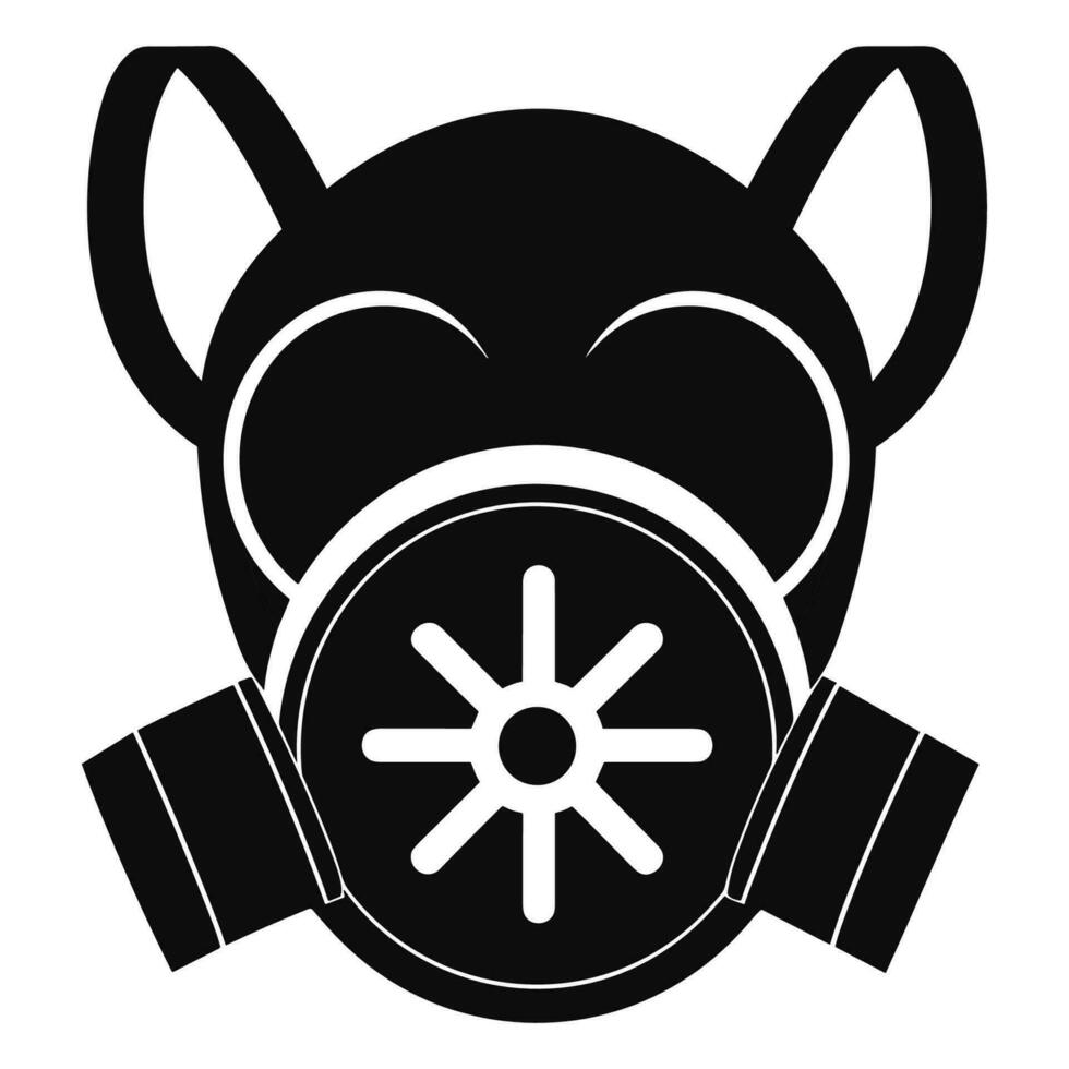 un' silhouette di respiratore maschera isolato su un' bianca sfondo, un' respiratore gas maschera vettore gratuito