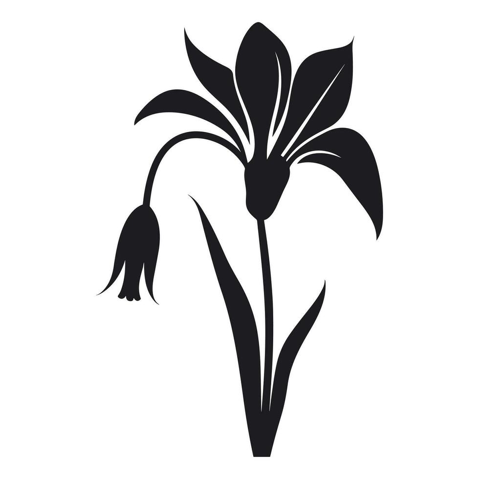 un' campanula fiore vettore nero silhouette gratuito