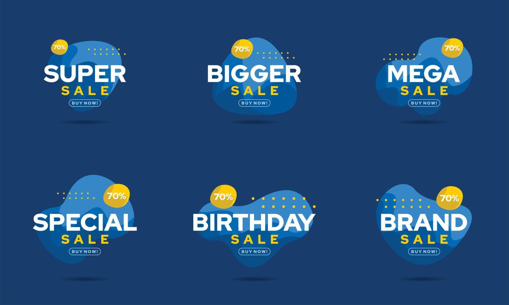 set di badge design banner promozione vendite vettore