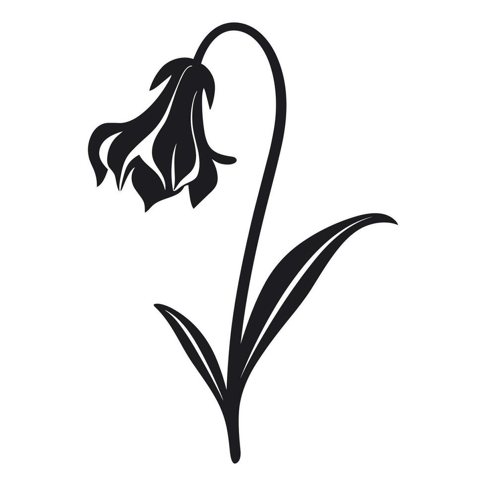 un' campanula fiore vettore silhouette isolato su un' bianca sfondo