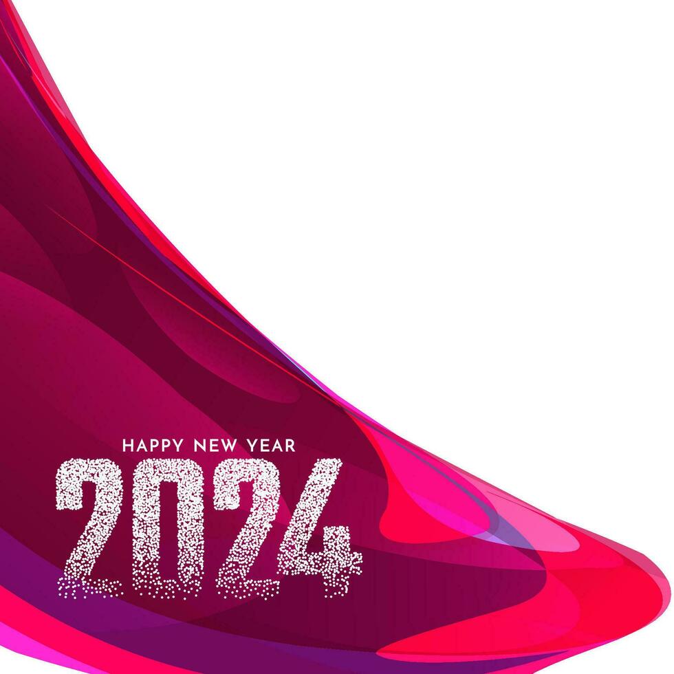 contento nuovo anno 2024 celebrazione auguri elegante viola sfondo vettore
