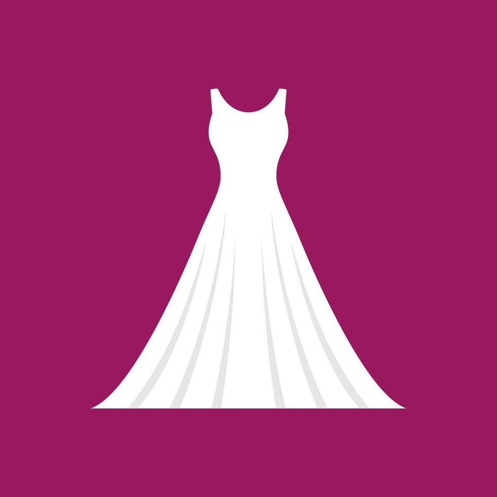 nozze bianca vestire. Abiti per matrimonio cerimonia. vacanza e Festival, evento. vestito icona nel piatto stile per sposa sera festa. vettore illustrazione