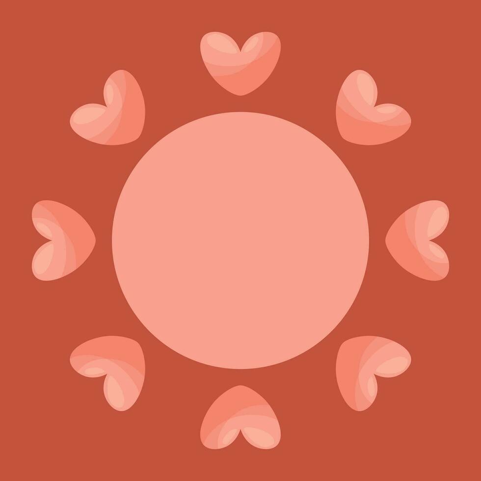 ghirlanda di cuori. il giro modello di cuori, vignetta di rosa cuori. isolato design elemento per San Valentino giorno. vettore piatto illustrazione per saluto carta, striscione, sociale media design.